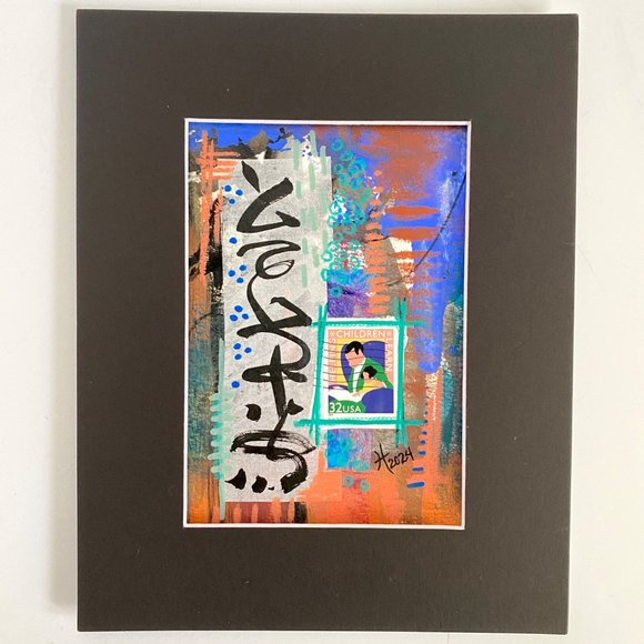 Wisdom of Knowing Original Mixed Media Wall Art Painting 8x10in Frame Ready - Picture 4 of 5